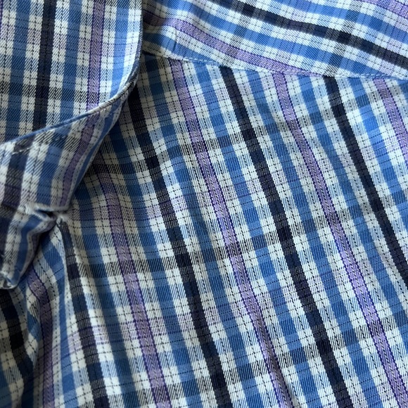 Ermenegildo Zegna Button Down Long Sleeve Shirt Purple/Blue/White - Picture 4 of 5